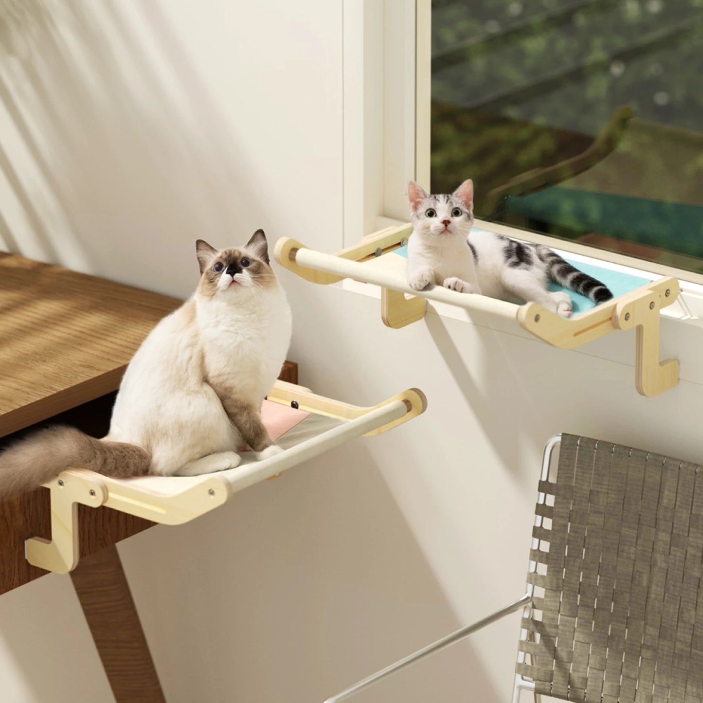 Portable Washable Wall Hanging Cat Bench - PurePaws Co