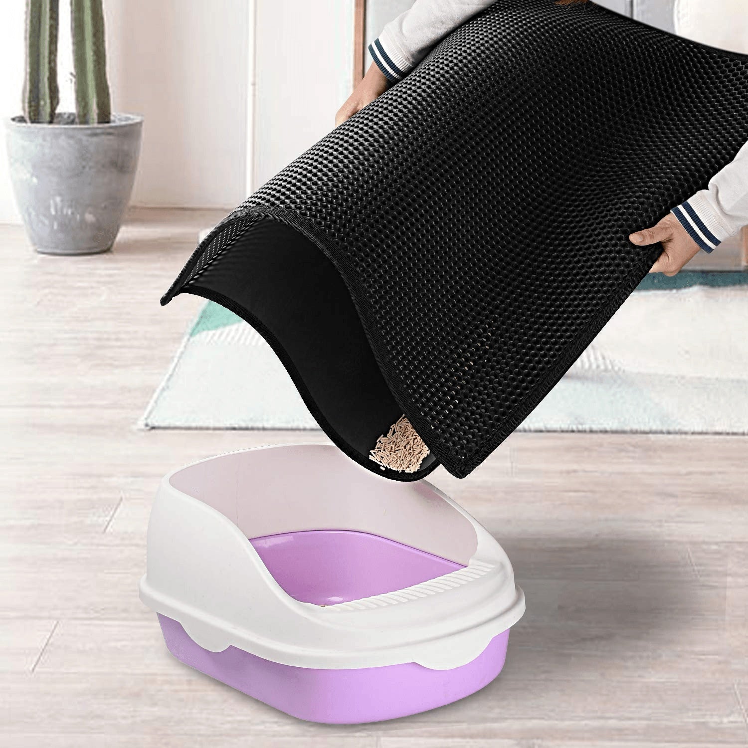 Honeycomb Non Slip EVA Cat Litter Mat - PurePaws Co