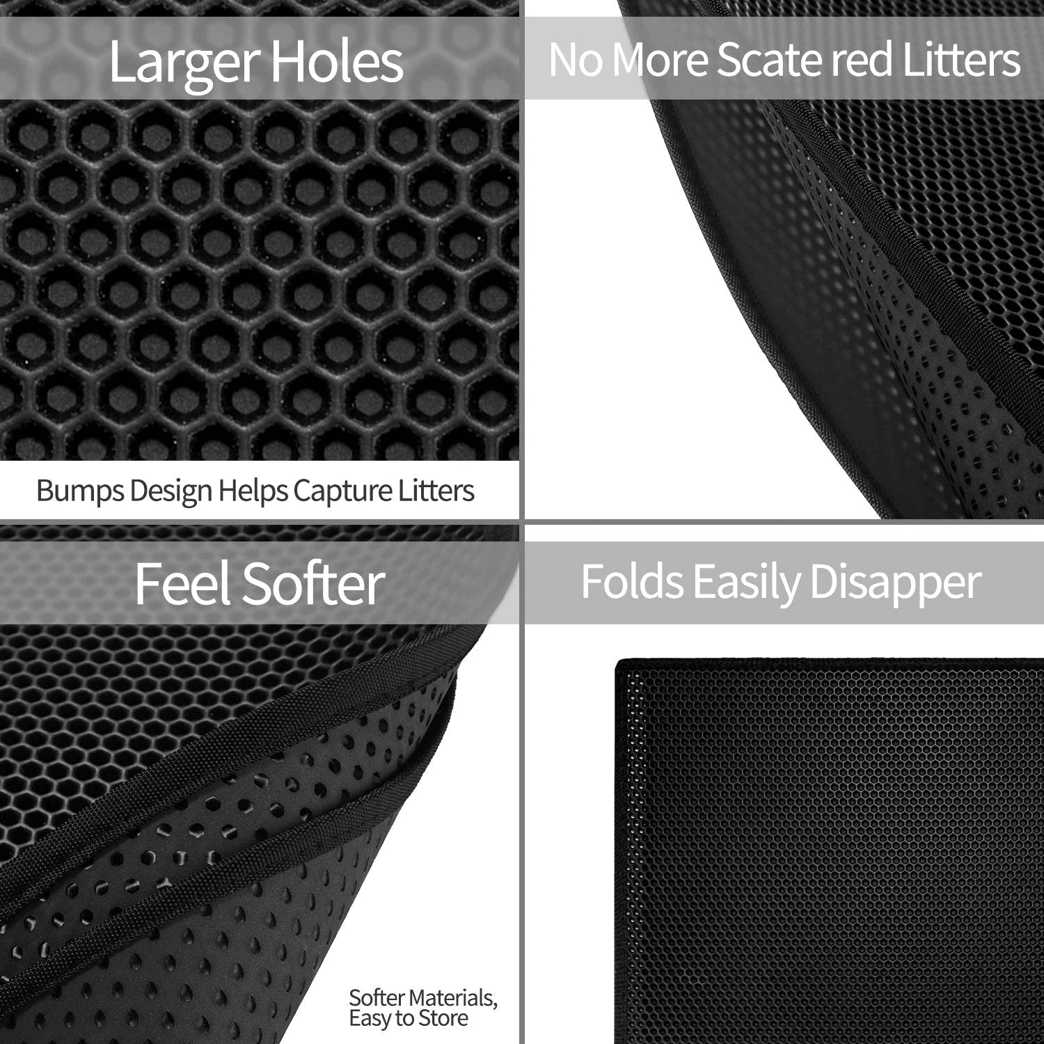 Honeycomb Non Slip EVA Cat Litter Mat - PurePaws Co