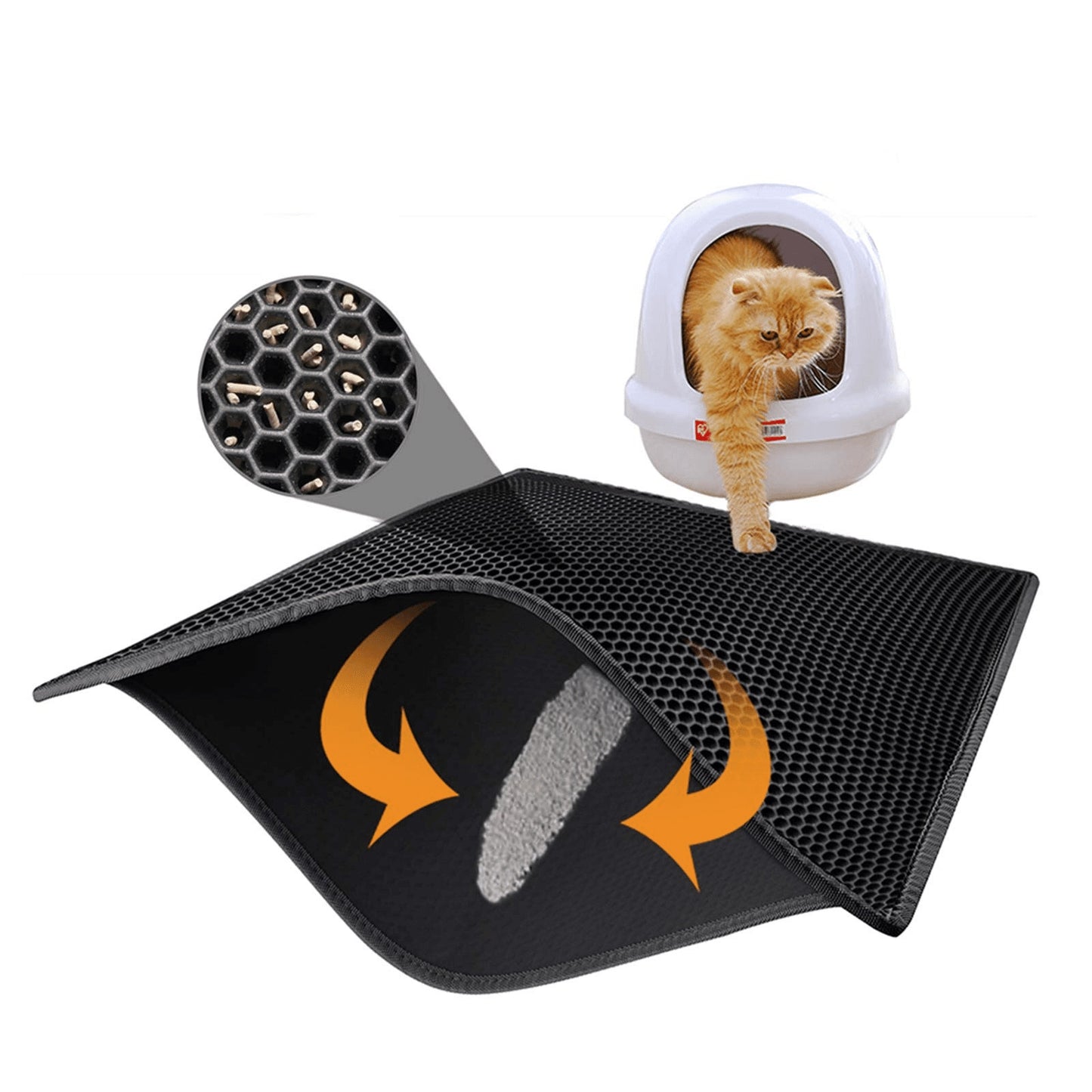 Honeycomb Non Slip EVA Cat Litter Mat - PurePaws Co
