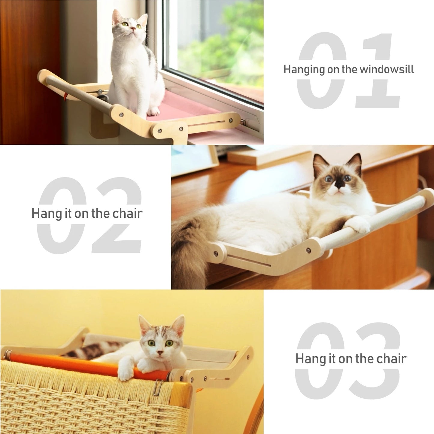 Portable Washable Wall Hanging Cat Bench - PurePaws Co