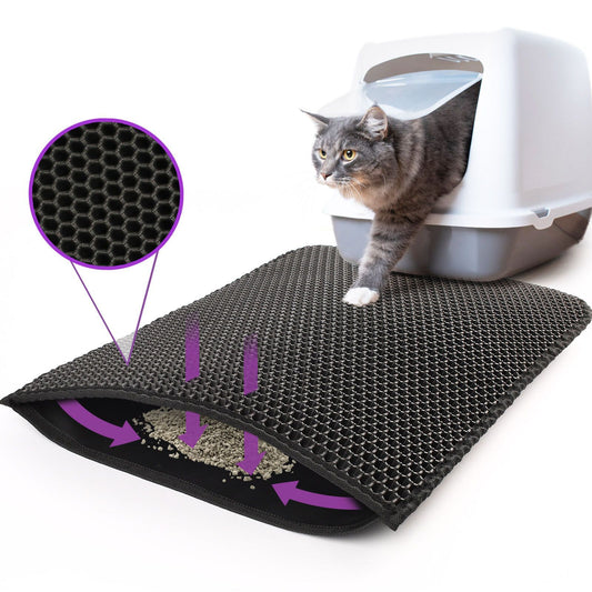 Honeycomb Non Slip EVA Cat Litter Mat - PurePaws Co